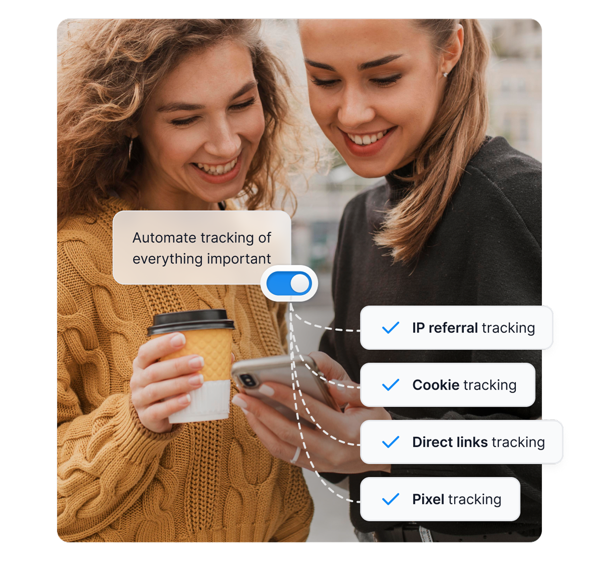 Une infographie présentant les domaines dans lesquels Post Affiliate Pro peut vous aider, comme l’identification de l’audience, la création de structures de commissions, etc.